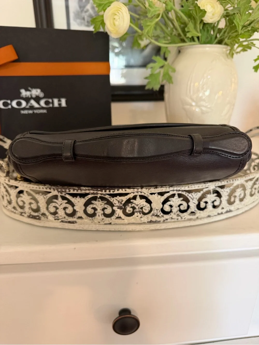 Vintage COACH Court Bag 9870 Black Crossbody Top Handle w/One-Sided Hangtag